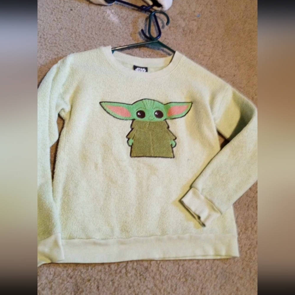 Fuzzy baby Yoda sweater